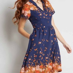 Modcloth Lively Identity Short Sleeve Dress M